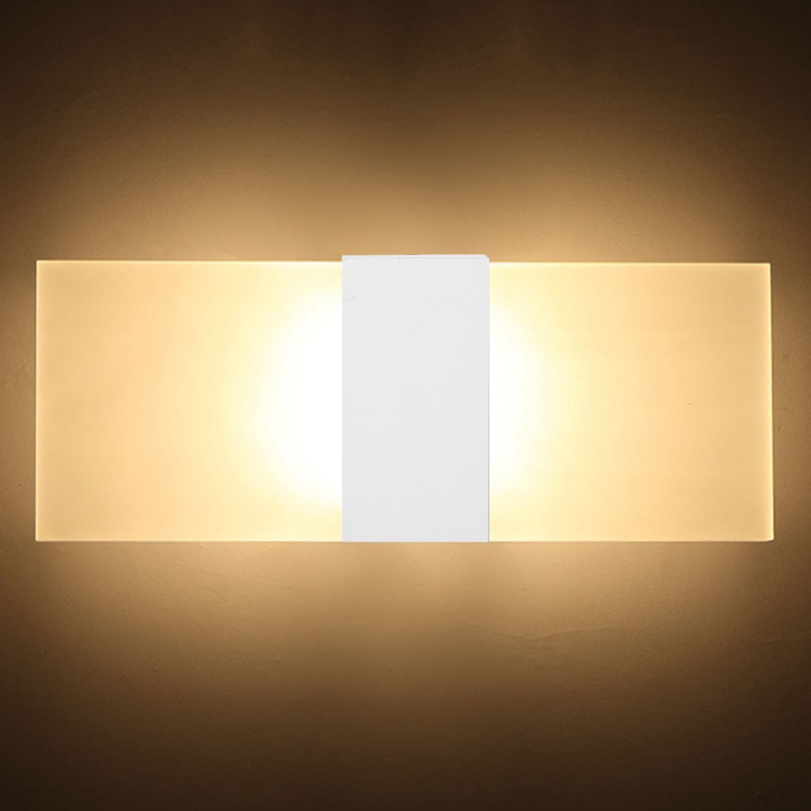 LED Acrylic Indoor Room Wall Mounted Sconce Light Bed Night Lamp (Warm Light & White L) — image 5