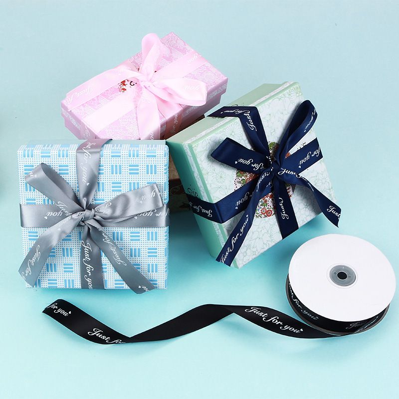 2.5 cm Embossed Ribbon Printing English Ribbon Gift Wrap Ribbon Butterfly Wrap Material, Flower Wrap Ribbon(4pcs) — image 4