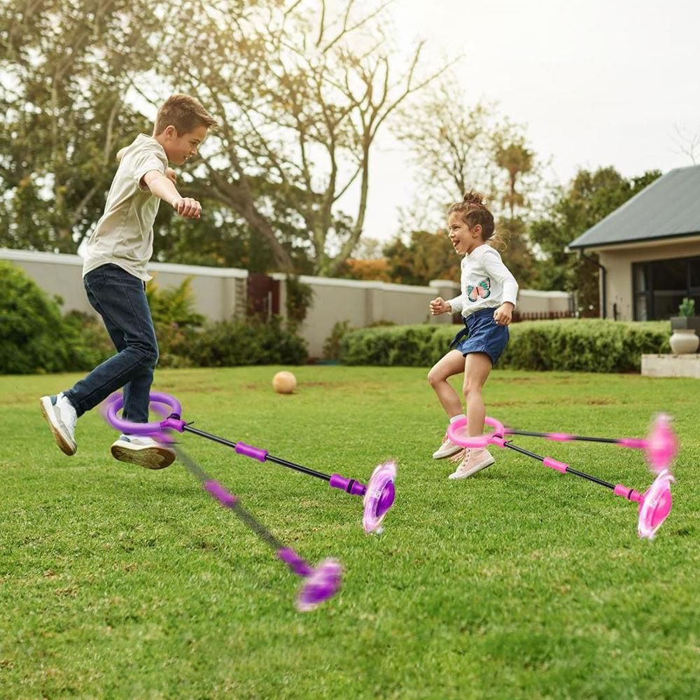 Foldable Skip Ball for Colorful Flashing Wheel Skip Ball Game Fitness Toys Pink — image 5