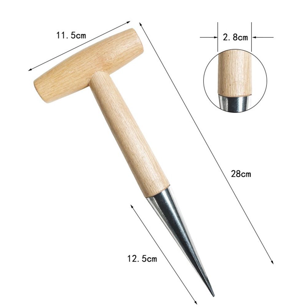 2 pack Hand Dibber Garden Tool, Seed Planter Tool with Wood Handle for Sowing Seed - Seed Dispenser for Planting chrome plating Garden Dibber, Transplanting â image 4