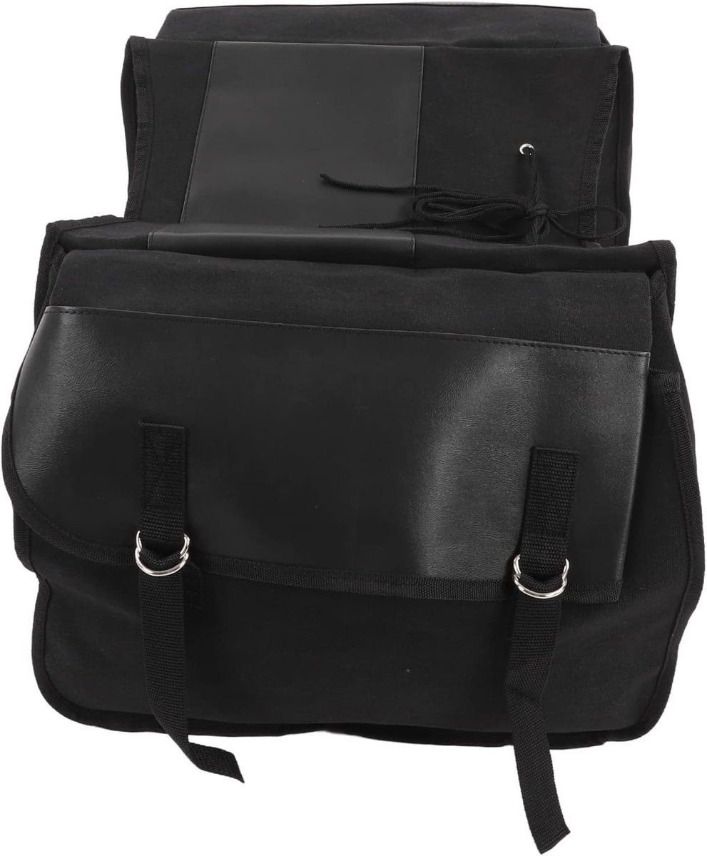 Double Bicycle Pannier Bags, Large Capacity Rear Carrier Bags with Zipper Pockets for Commuting and Mountain Biking, Black, 40 x 30 cm โ image 3