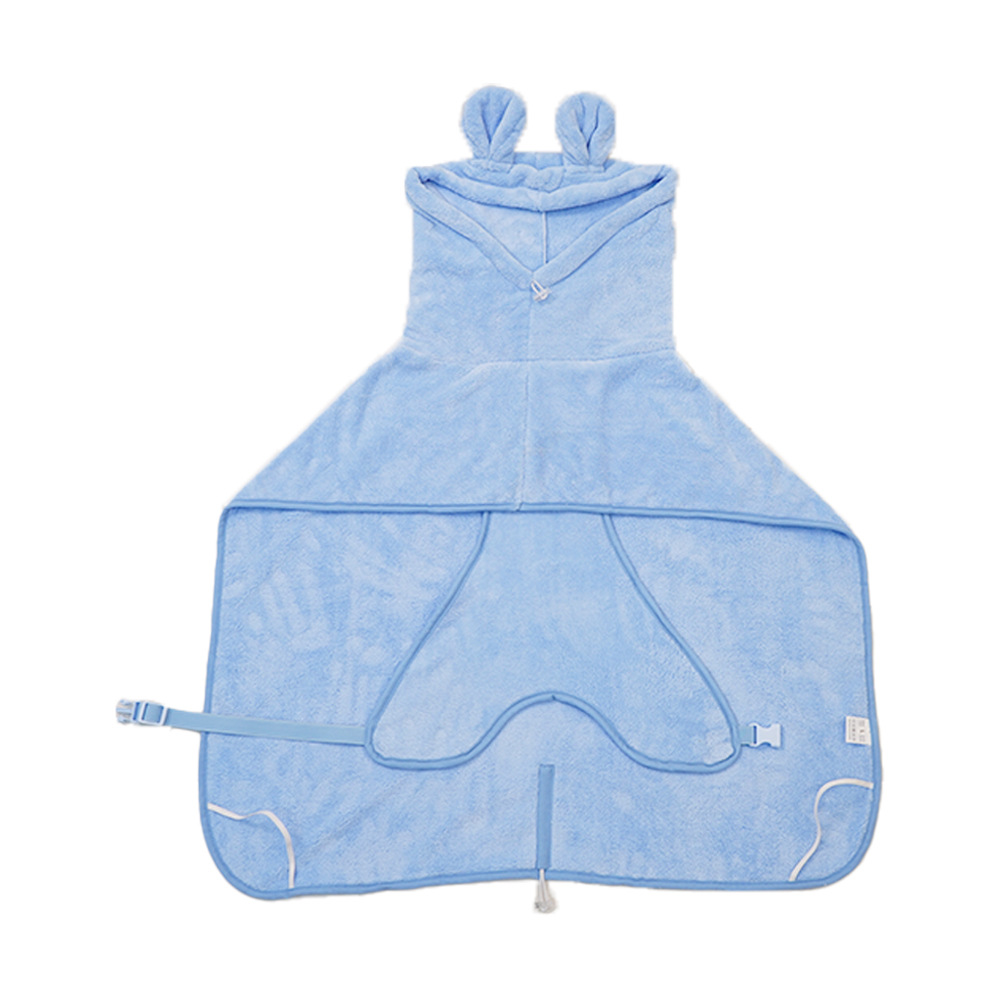 Blue Hooded Dog Bathrobe - Super Absorbent, Adjustable Fit, Cozy Pet Towel (Size: XS)