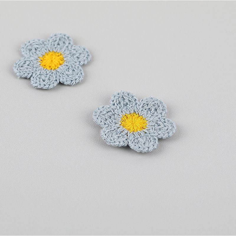 40 Pieces Crochet Flower Applique Small Yarn Sew on Floral Patches Embellishment for Sewing Craft Doll Scrapbooking Hair — image 2