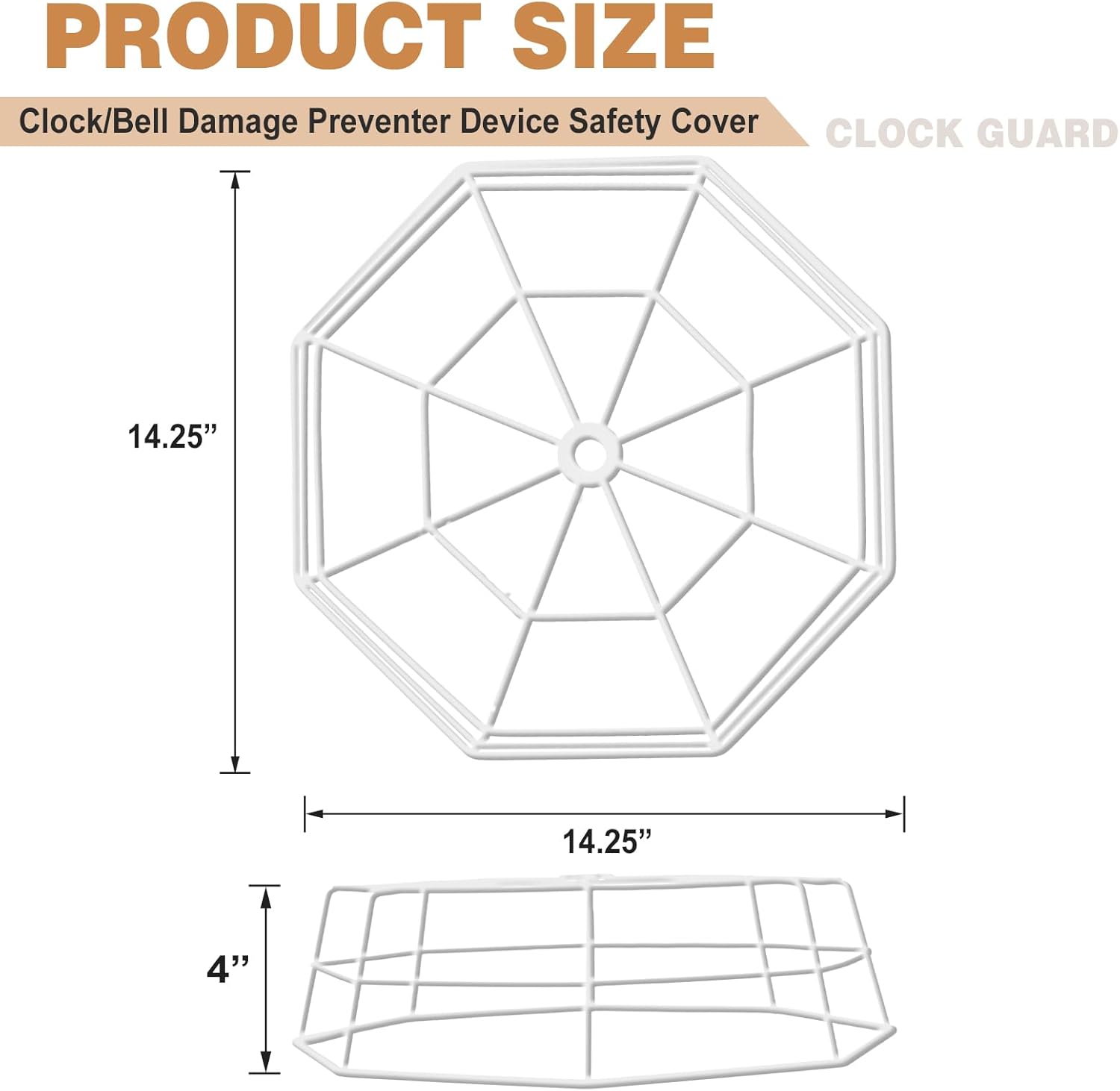 lulu Clock/Ball Damage Protector, Protective Coated Guard Device Safety Cover, 14.25 Inch Diameter, Iron, for Clock Damage Protector in The Gym — image 2
