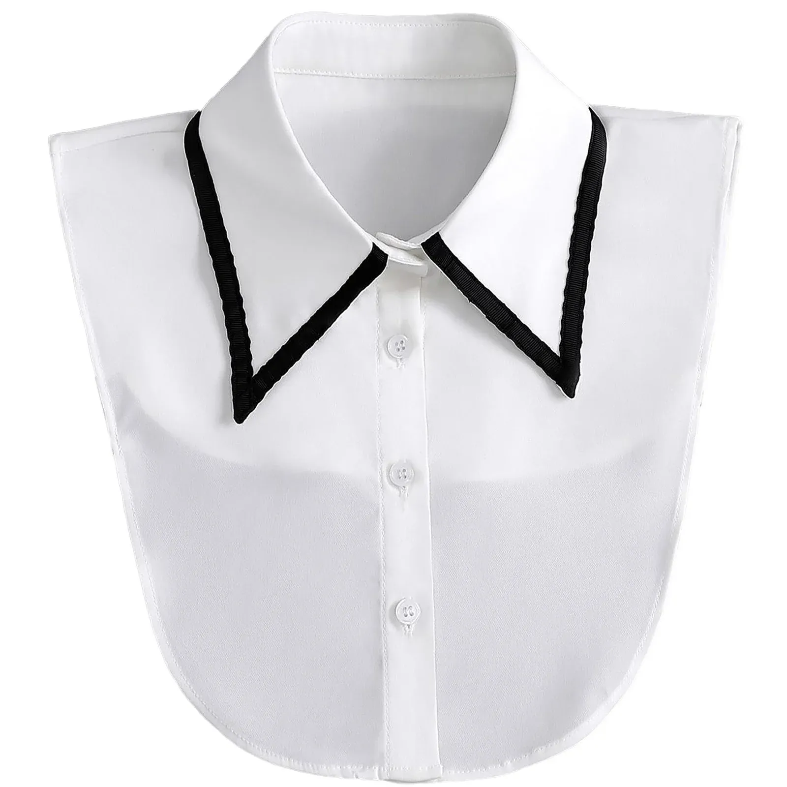 White Detachable Collar for Women, False Dickey Half Top Layering Accessory for Sweaters Shirts and Blouses, One Size