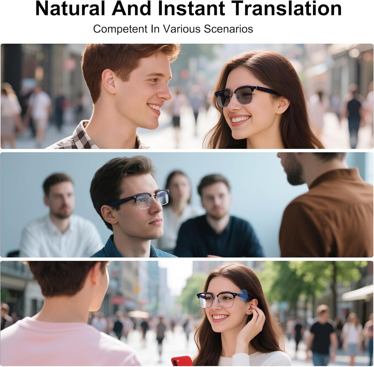AI Smart Translation Glasses: 110+ Languages, Photochromic Lenses, Bluetooth – Ideal for Travel, Business & Daily Use(black) — image 5