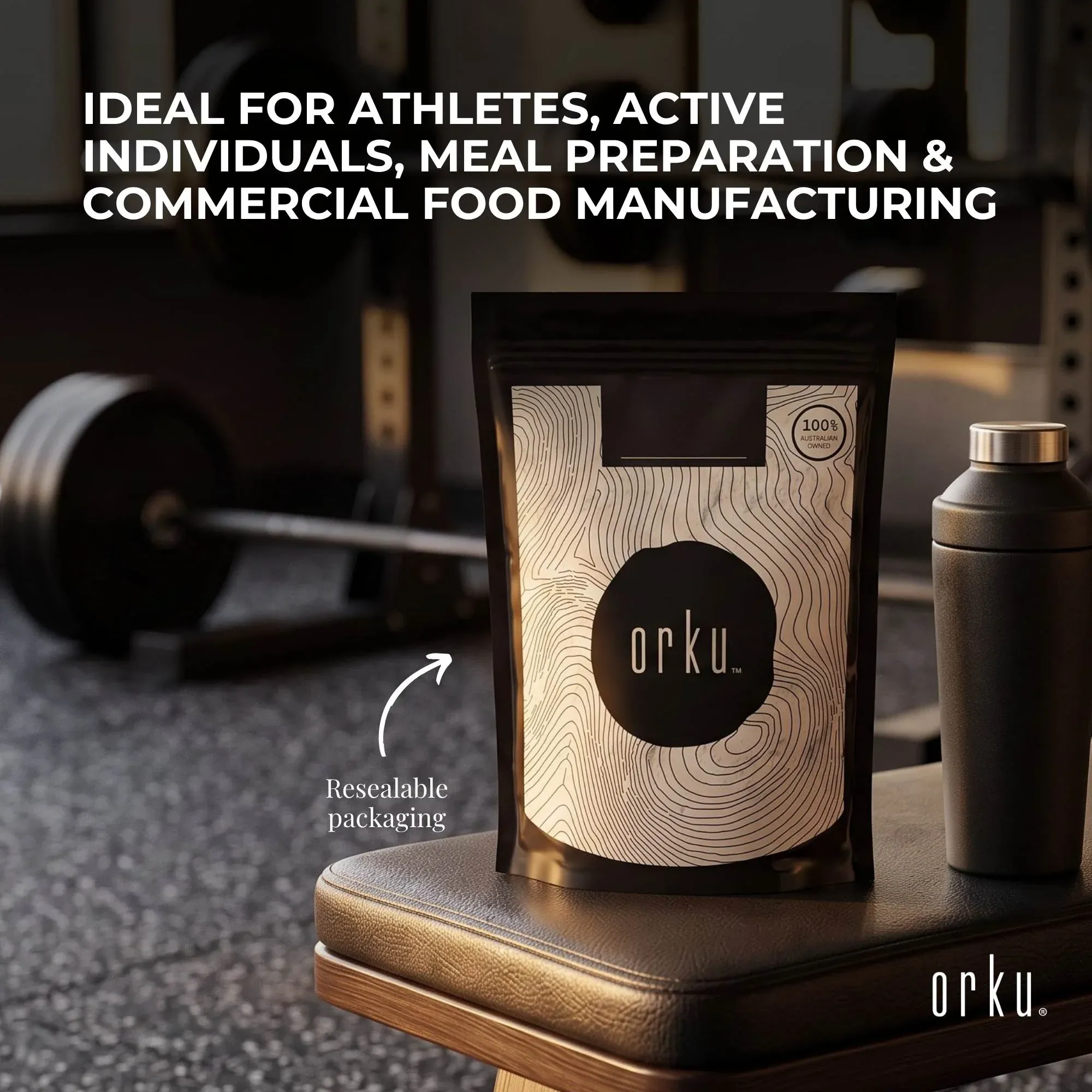 Orku 1Kg Whey Protein Isolate Powder WPI 90% Unflavoured Native Bag โ image 4