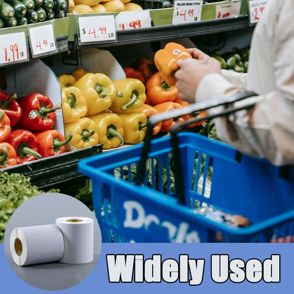 1000 stickers on a roll - food labels - self-adhesive blank labels 60 × 30 mm - white - removable. Suitable for frozen products - kitchens - supermarkets — image 6