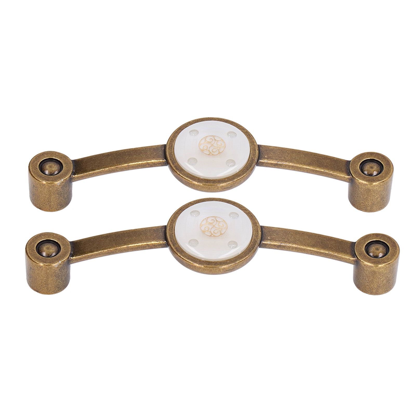 2 Pcs Zinc Alloy Antique Copper Handle European Modern Pastoral Color Acrylic Handle for Cabinet DrawerWhite โ image 6