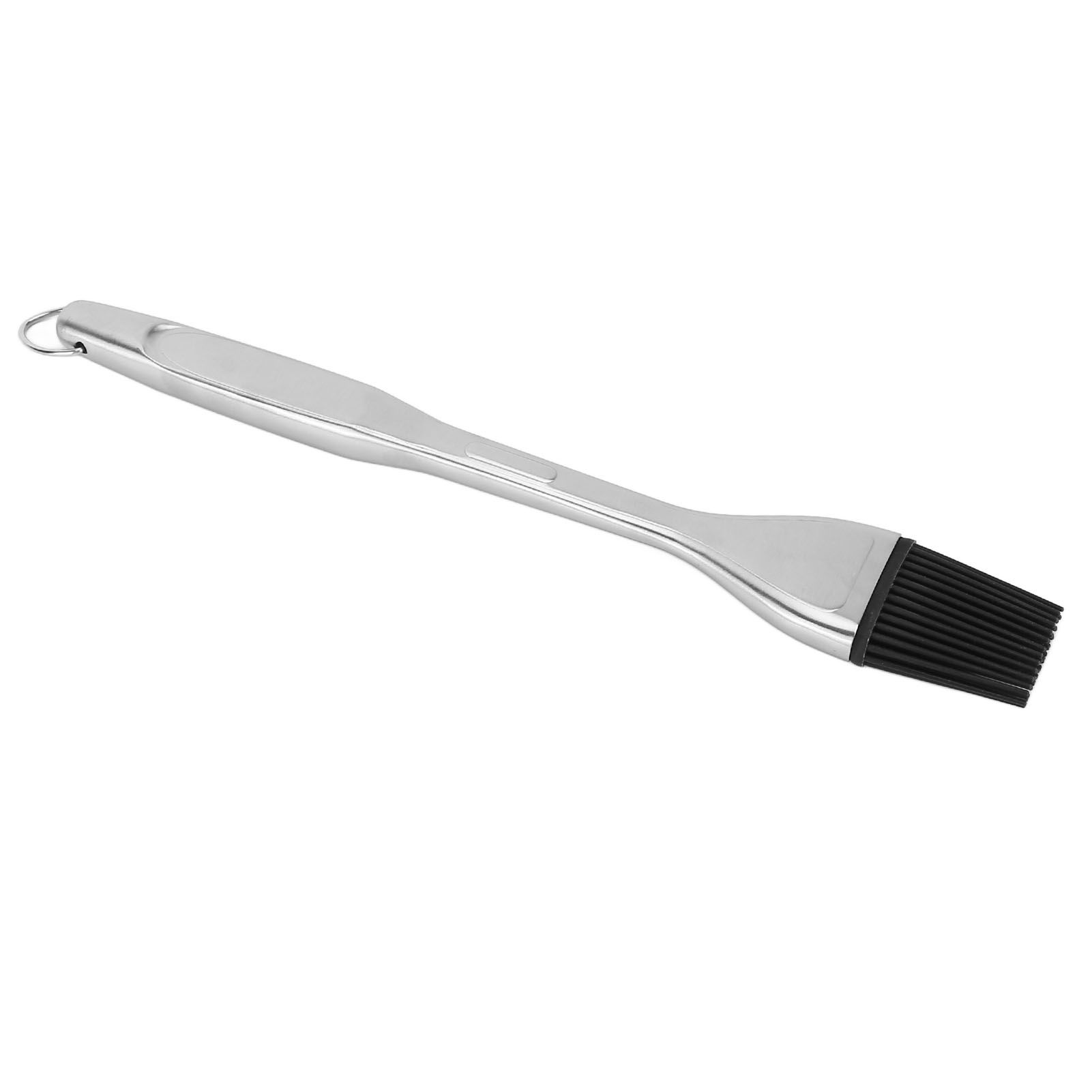 Silicone Brush Stainless Steel Handle High Temperature Resistant Kitchen Baking Barbecue Sauce Oil BrushStraight Handle Black — image 4