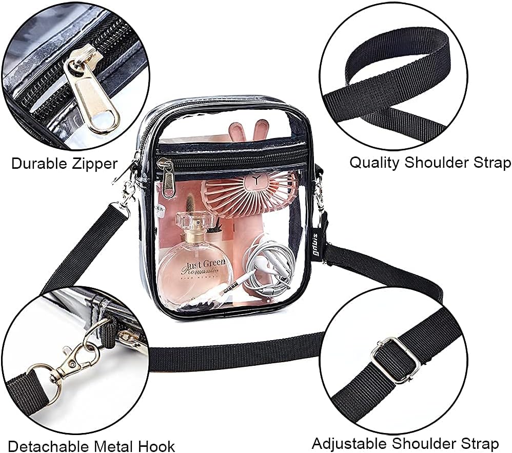 Clear Crossbody Bag, Stadium Approved Clear Purse Bag for Concerts Sports Events β image 5