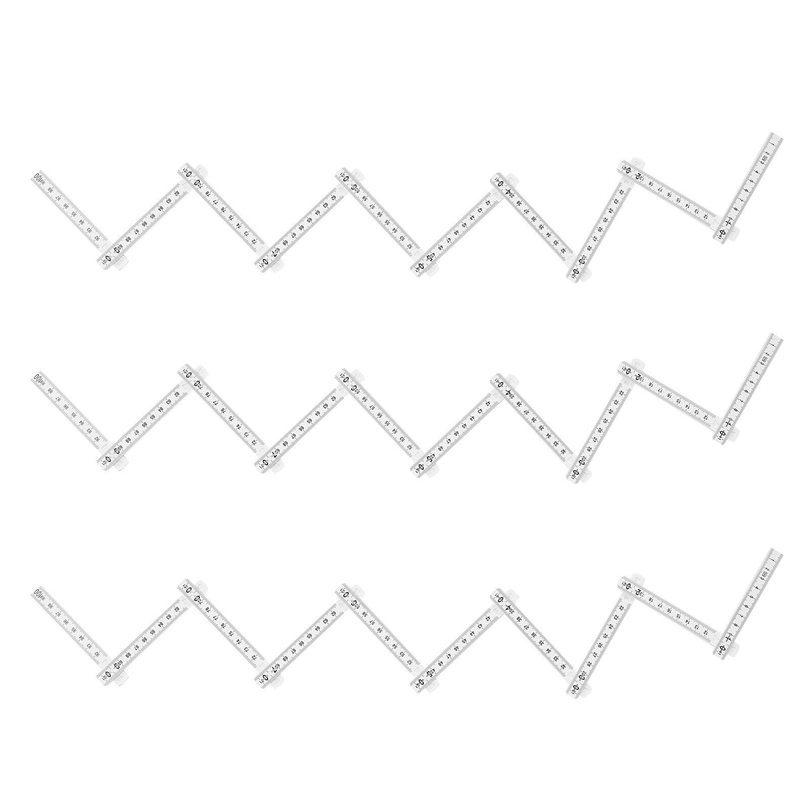 3Pcs Folding Ruler DIY Multi Angle Ruler Linear Measurement for Carpentry Tile Laying — image 3
