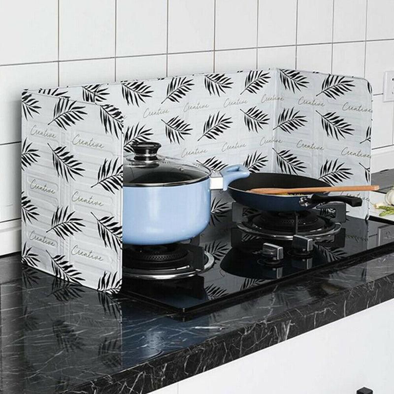 Kitchen Oil Splash Guard Wall Foil Protector Stove Cover Removable Baffle Screen - Red — image 4