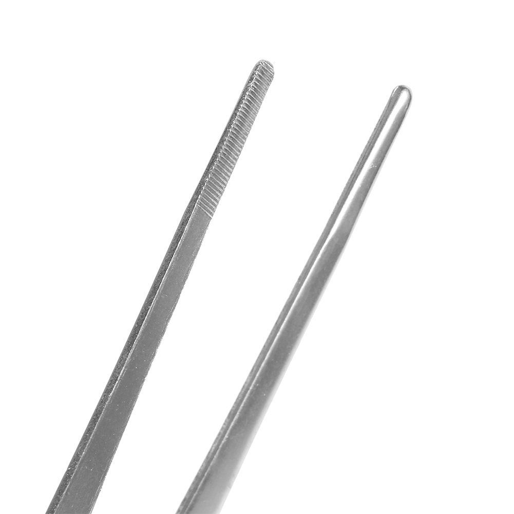 Kitchen Tweezers, Stainless Steel Food Tweezers Culinary Long Chef Tongs with Precision Serrated Non-slip Tooth Grain Tips — image 3