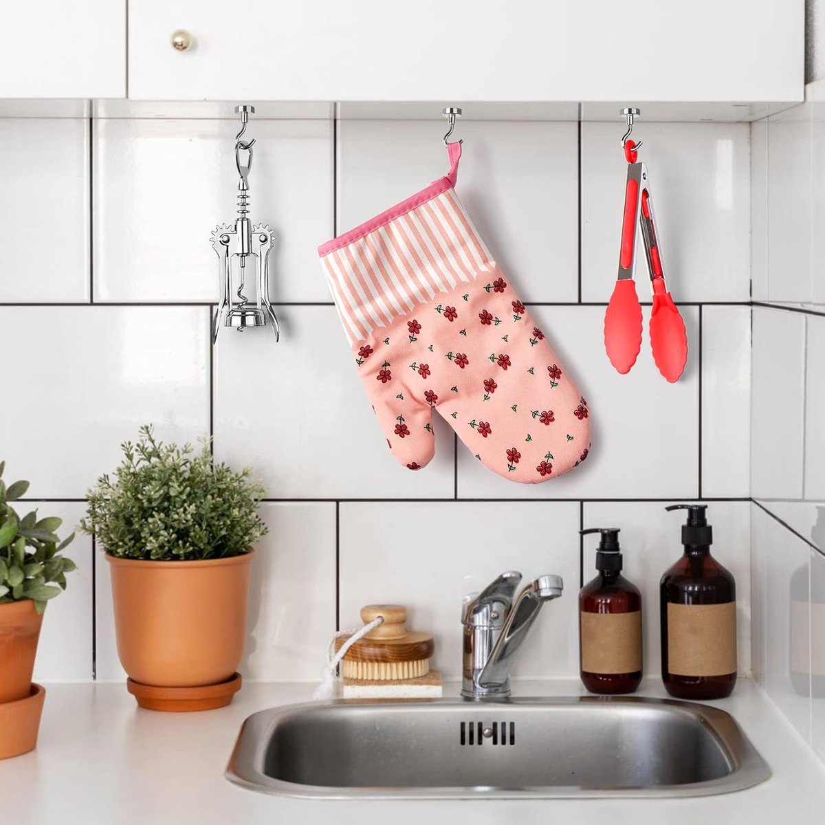 magnetic hook - 10 pieces for more than 5 kg - super strong pulling force - magnet with hook - heavy magnetic hook for hanging, kitchen - silver — image 2