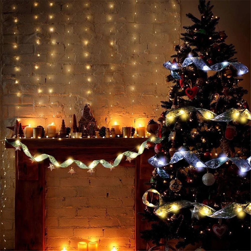 Christmas Fairy Lights Ribbon Christmas Lights Battery Operated String Lights Christmas Tree Christmas Party Holiday Indoor Outdoor Decoration โ image 4