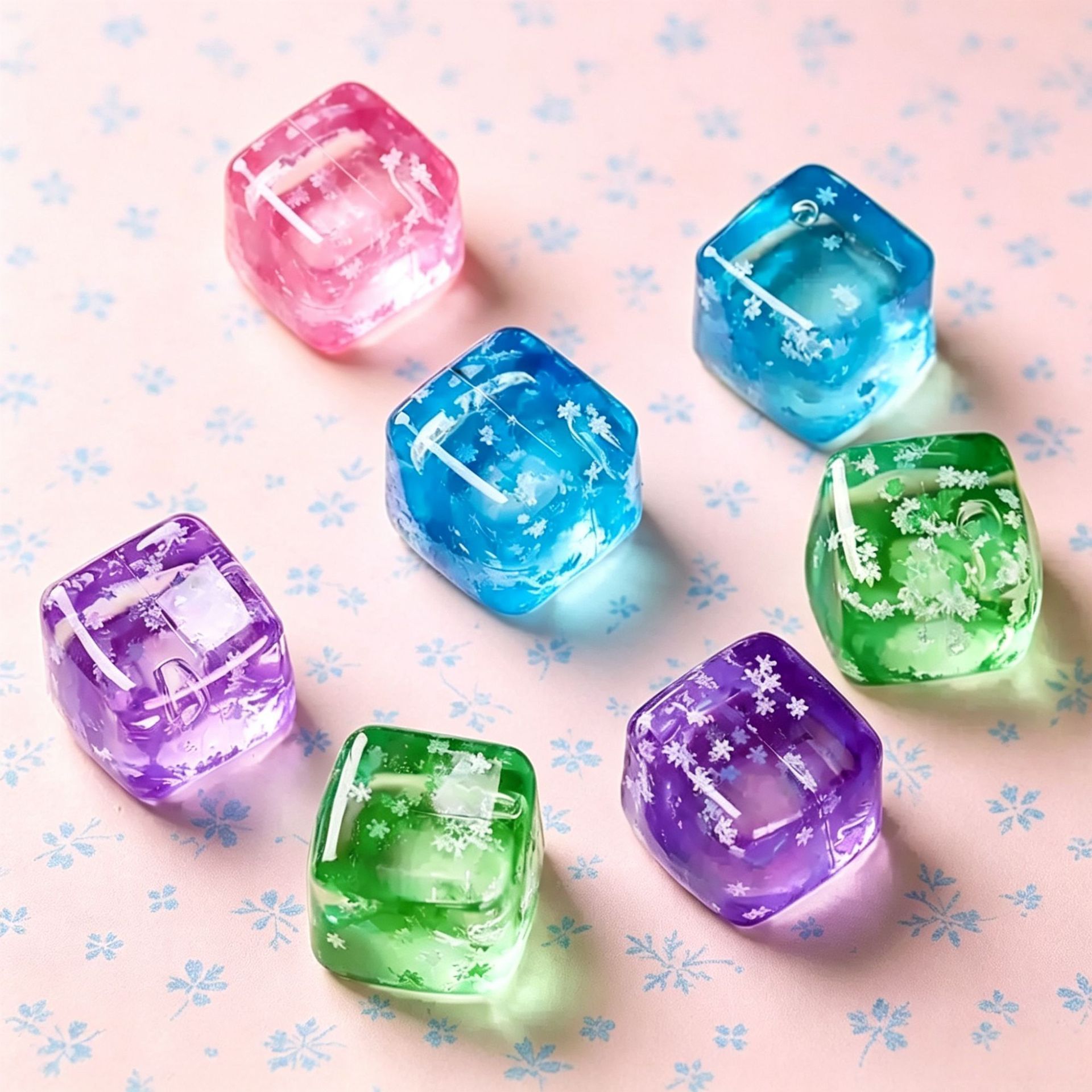 Snowflake Ice Cube Squishy Toy Pink โ image 6