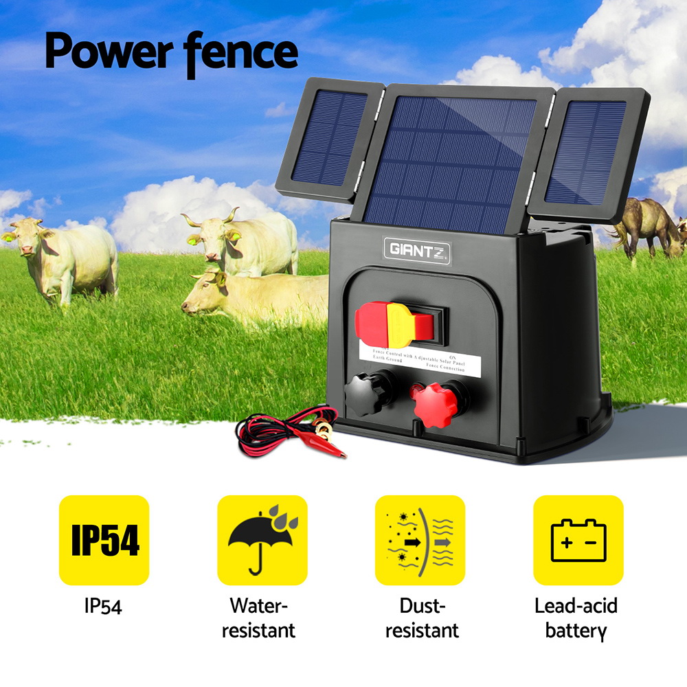 Giantz 8km Electric Fence Energiser PET Solar Energizer 0.3J โ image 4