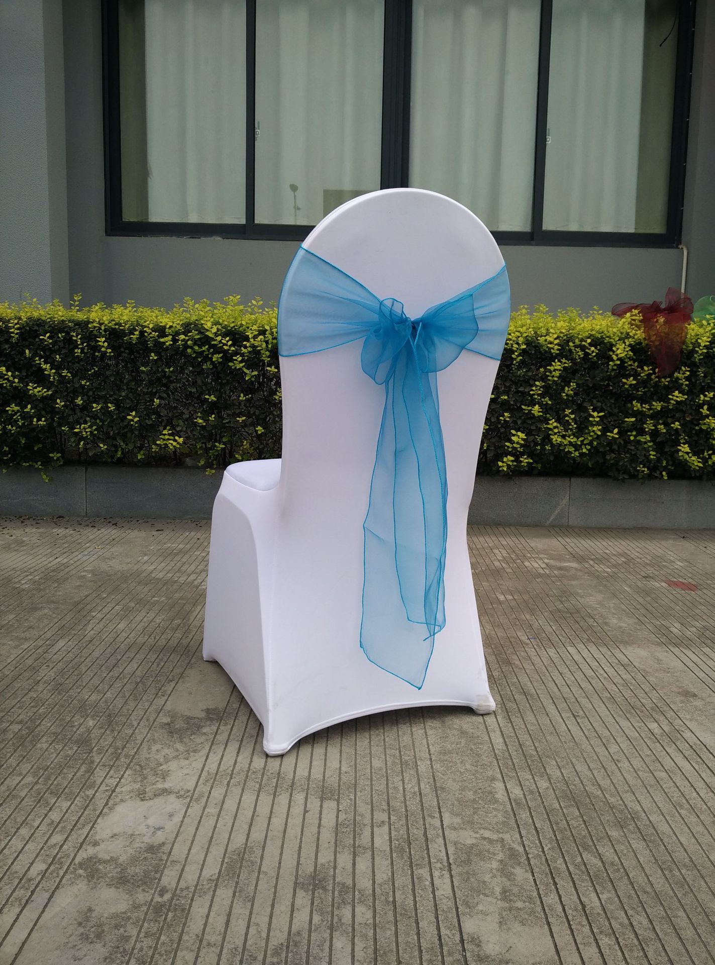 10 pcs Wedding Purple Chair Sashes Bows Sheer Chiffon Crystal Yarn Chair Bands for Party Banquet Hotel Restaurant Decorations — image 4