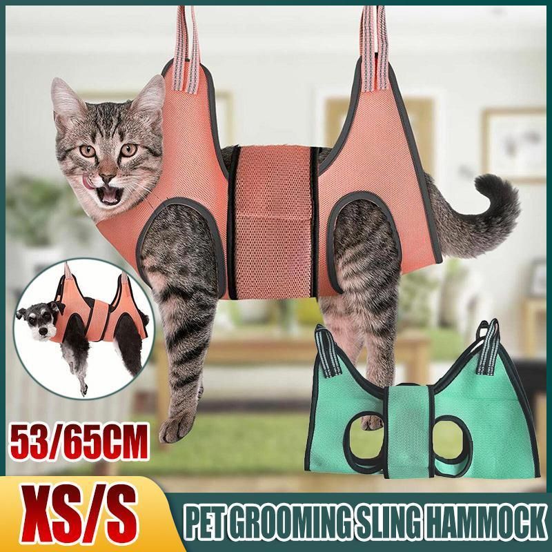 Small Pet Grooming Sling Hammock Dog Cat Restraint Bag Trimming Light Green - XS โ image 2