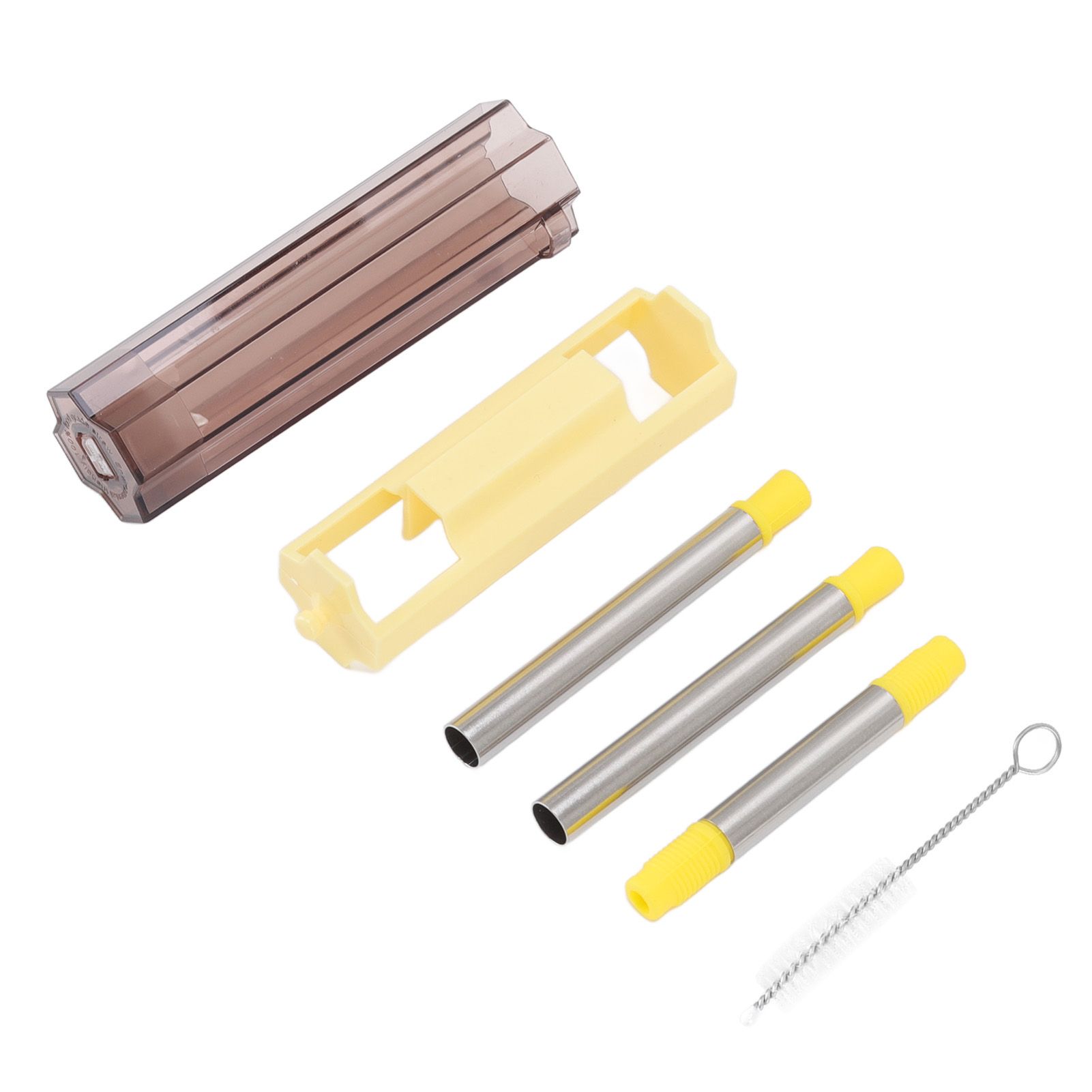 Collapsible Straw Stainless Steel Portable Easy to Clean Foldable Straw with Cleaning Brush for Home Office Outdoor Yellow โ image 5