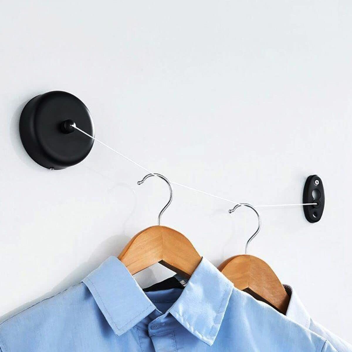 Retractable ClotheslineStainless Steel,Stainless Steel Clothing Line Dryer Wall Mounted for Shower Room Bathroom Laundry-Black — image 4
