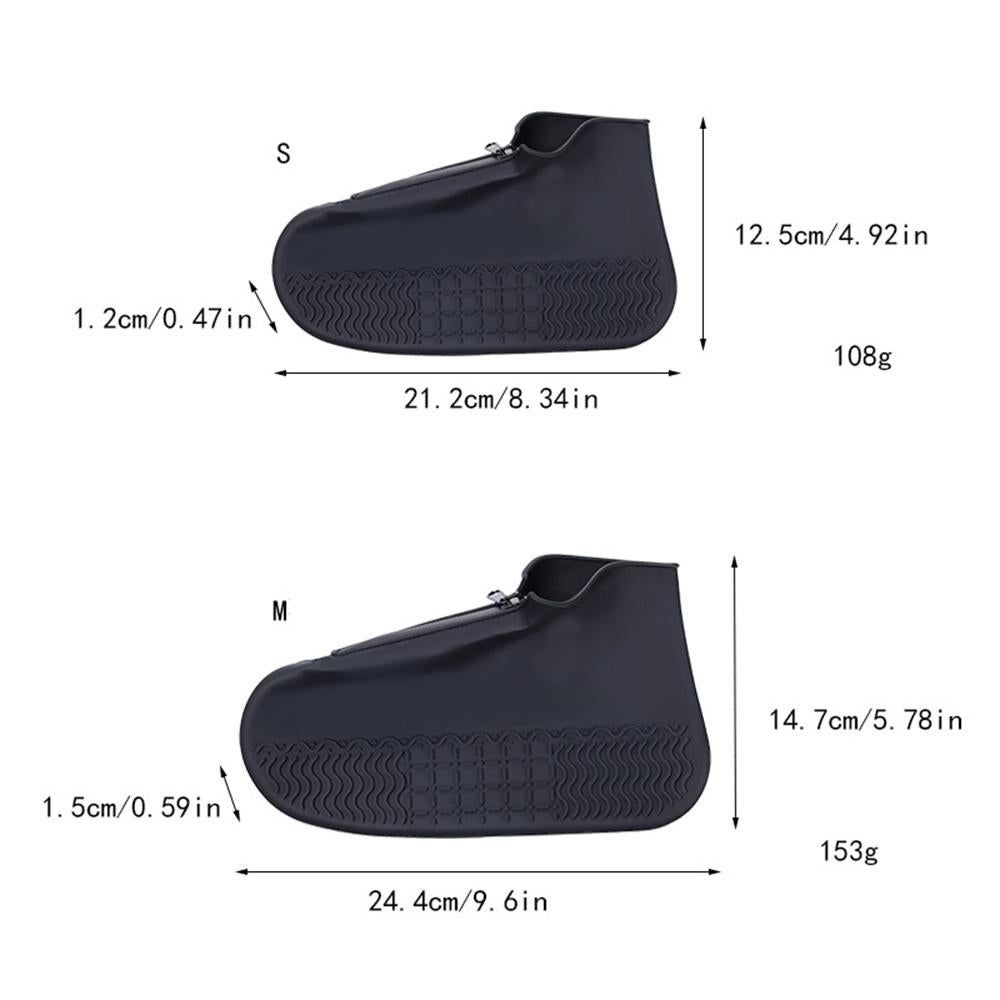 Waterproof Silicone Shoe Covers Reusable Overshoes - Dark Gray - S โ image 2
