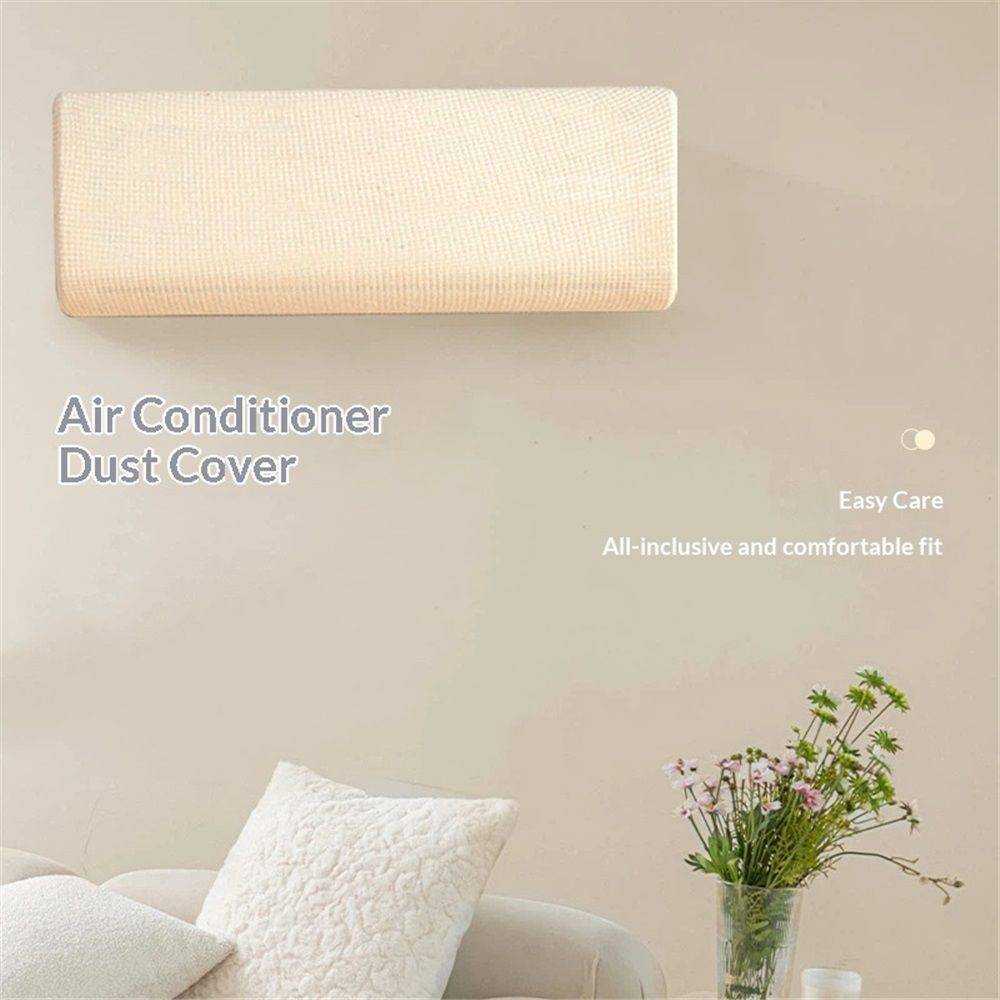 Air Conditioner Cover 29.5-37.7 Inch Knitted Elastic Cloth Dustproof for Wall-Mounted Units Split Indoor AC Covers(beige) — image 2