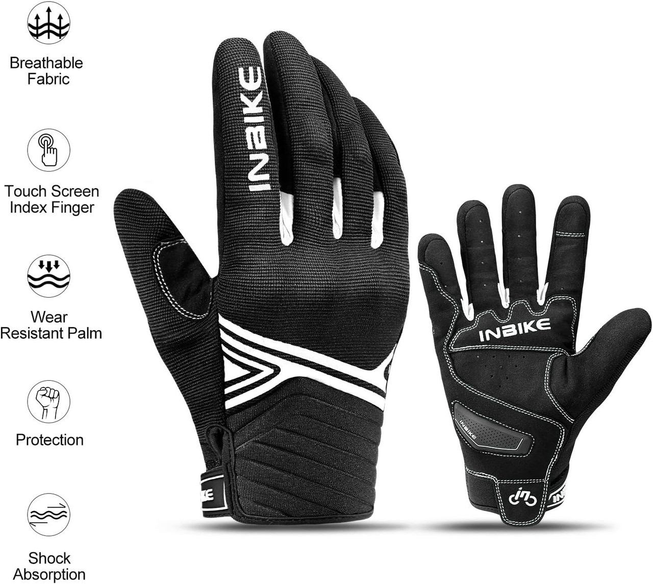 Breathable Mesh Motorcycle Gloves Touchscreen with TPR Palm Pad Hard Knuckle-White-XLarge โ image 4