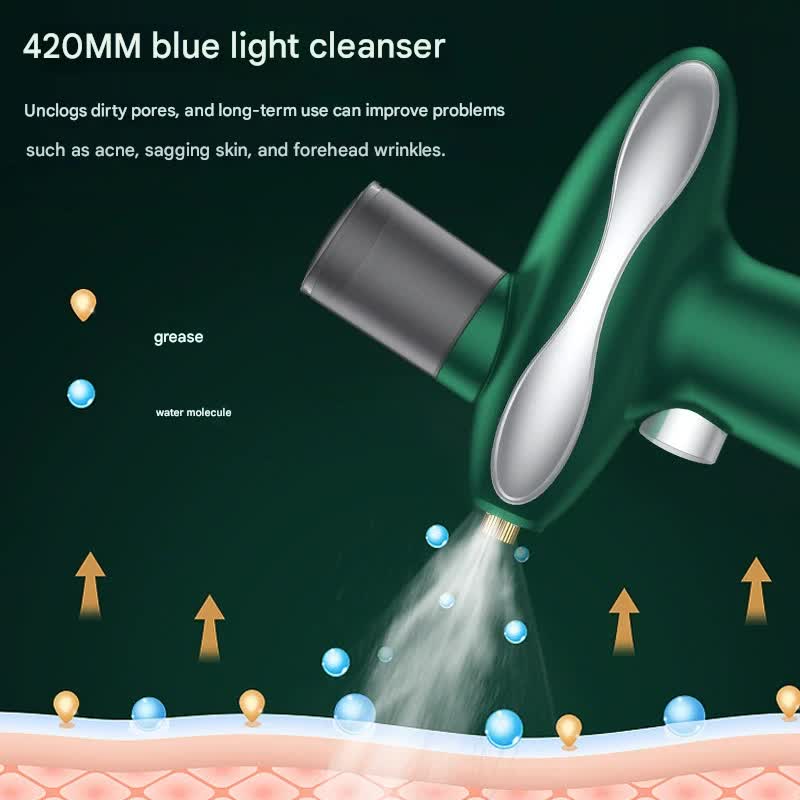 Portable Nano Facial Steamer & Oxygen Sprayer with Red/Blue Light Therapy(green) — image 4