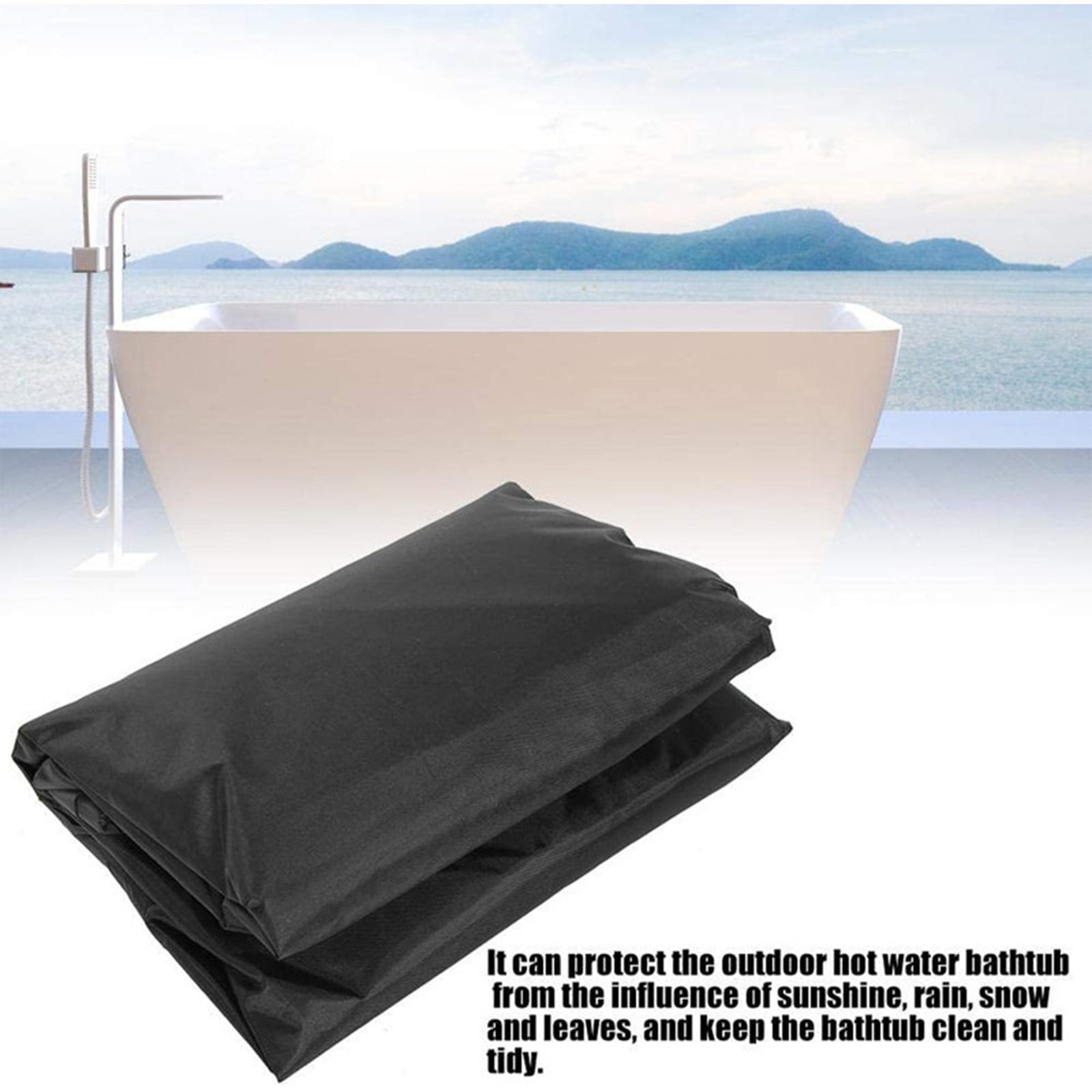 Square Hot Tub Cover - Outdoor Heavy Duty Protector for Patio Spas and Swimming Pools, Hard Covers For Hot Tub Waterproof Dust, Black, 228 x 30 cm — image 5