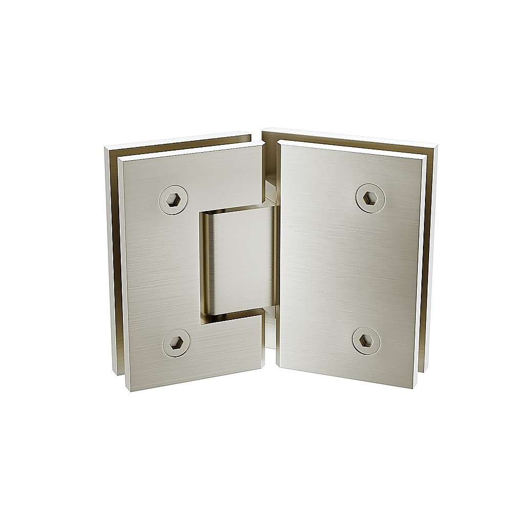 135 Degree Glass to Glass Stainless steel Square Shower Hinge in Nickel — image 4