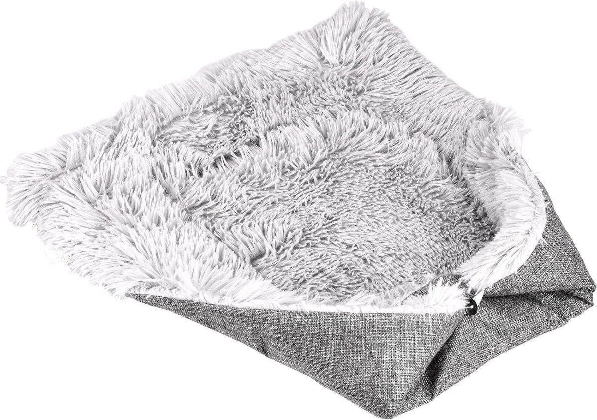 Winter Warm Pet Bed, Washable Cat Bed and Mat (2-in-1), A cozy sleeping place for cats and dogs, Thickened, 60 × 50 cm, Grey — image 2