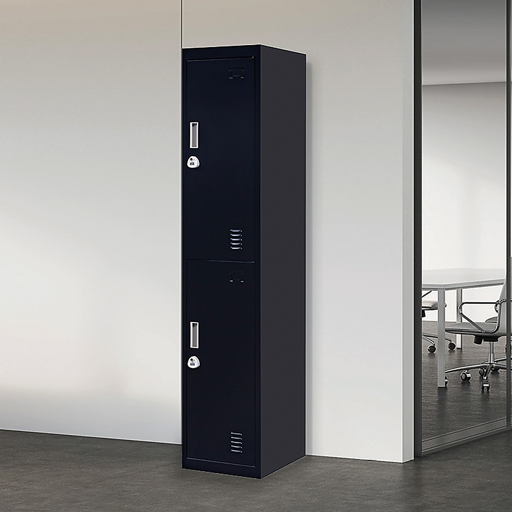 2-Door Vertical Locker for Office Gym Shed School Home Storage — image 2