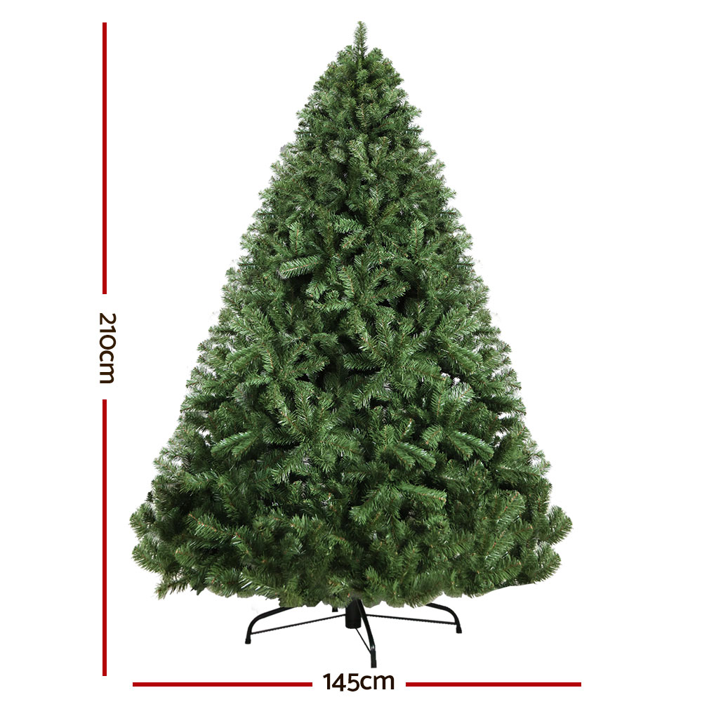 Jingle Jollys Christmas Tree 2.1M Xmas Tree Decorations Green 1250 Tips — image 2