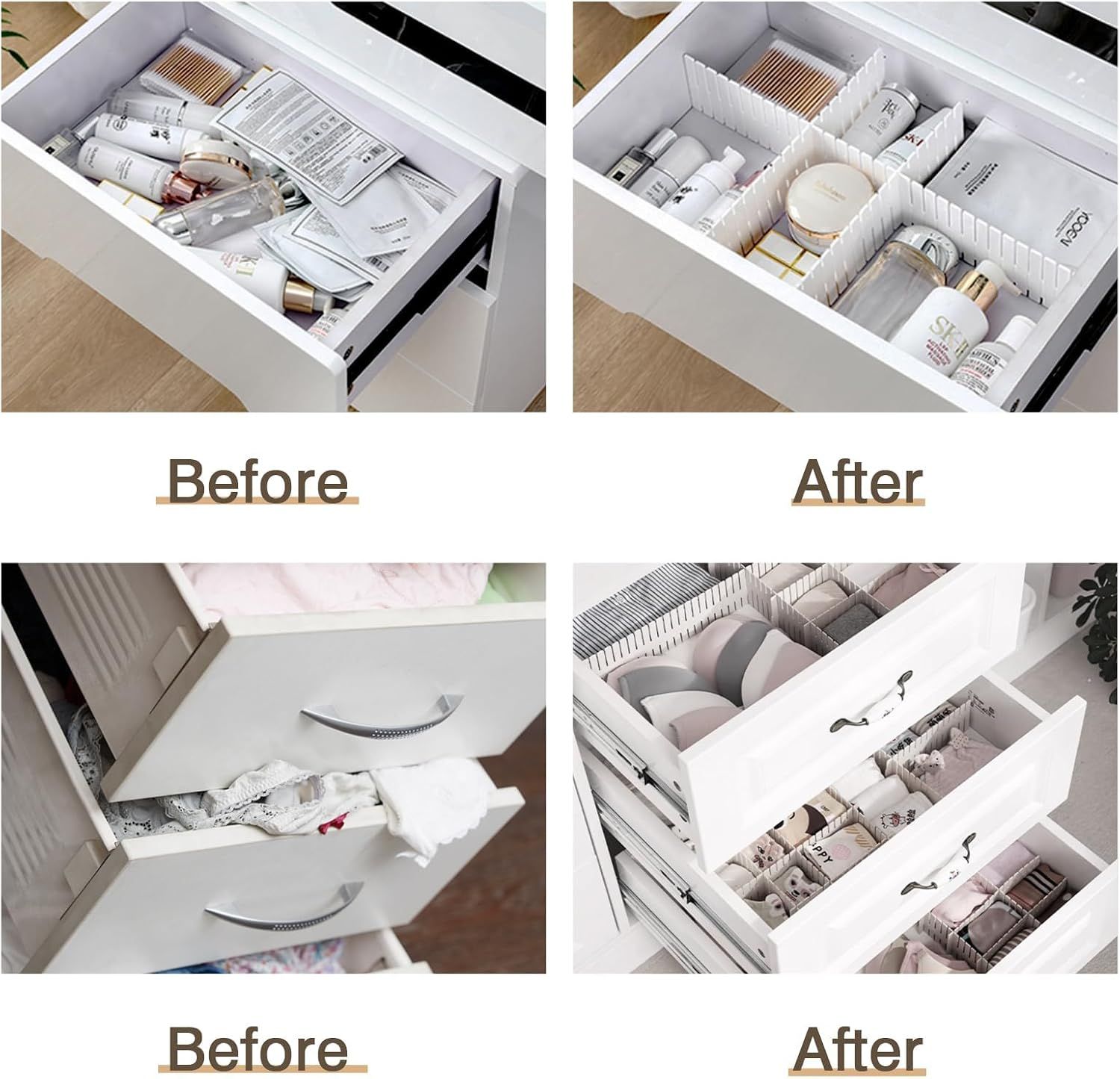16 Piece Cuttable Drawer Dividers White, 35.8 x 6.8 cm โ image 5