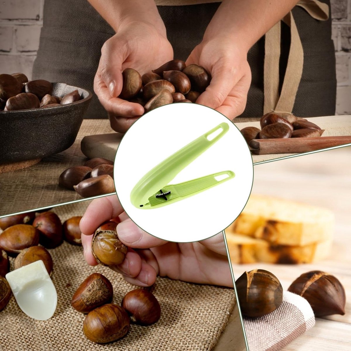 Chestnut Clip - Walnut Clip - Dried Fruit Opener - Chestnut Tools - Chestnut Slicer - Marontlong Tongs - Nutcracker Bowl - Hazelnut Opener - Household - Nut — image 3