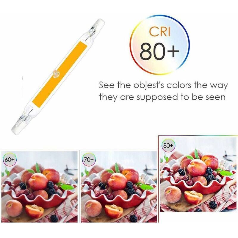 2 Pcs R7s LED Bulb R7s LED 5w Cool 6000k, 500lm, Equivalent to Halogen Pencil J78 R7s 40w 50w, White Non-Dimmune, 78mm โ image 4