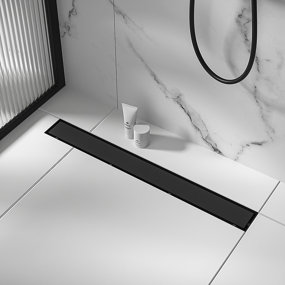 1200mm Tile Insert Bathroom Shower Black Grate Drain w/Centre outlet Floor Waste โ image 5