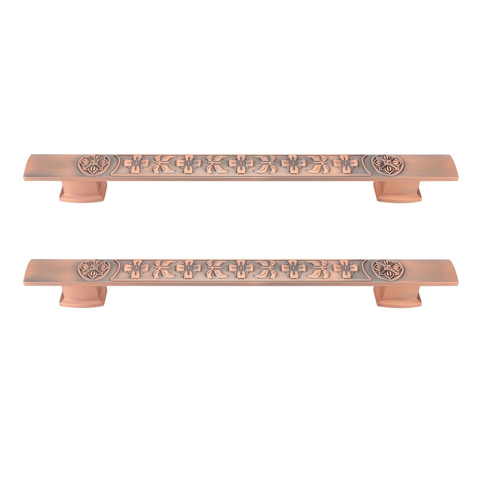 2Pcs Retro Push Door Handles Zinc Alloy European Vintage Door Pull Handle for Kitchen Bathroom Cabinet Doors Red Retro โ image 2
