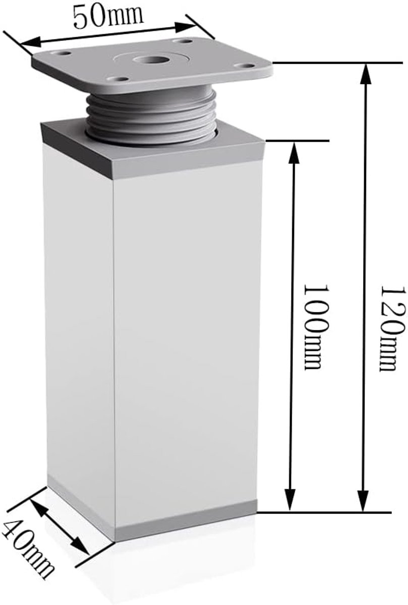 4 pieces - Furniture legs - 10 cm - Adjustable furniture feet - Adjustable table legs - sofa feet - bed feet - table legs - cabinet feet - cabinet leg — image 5
