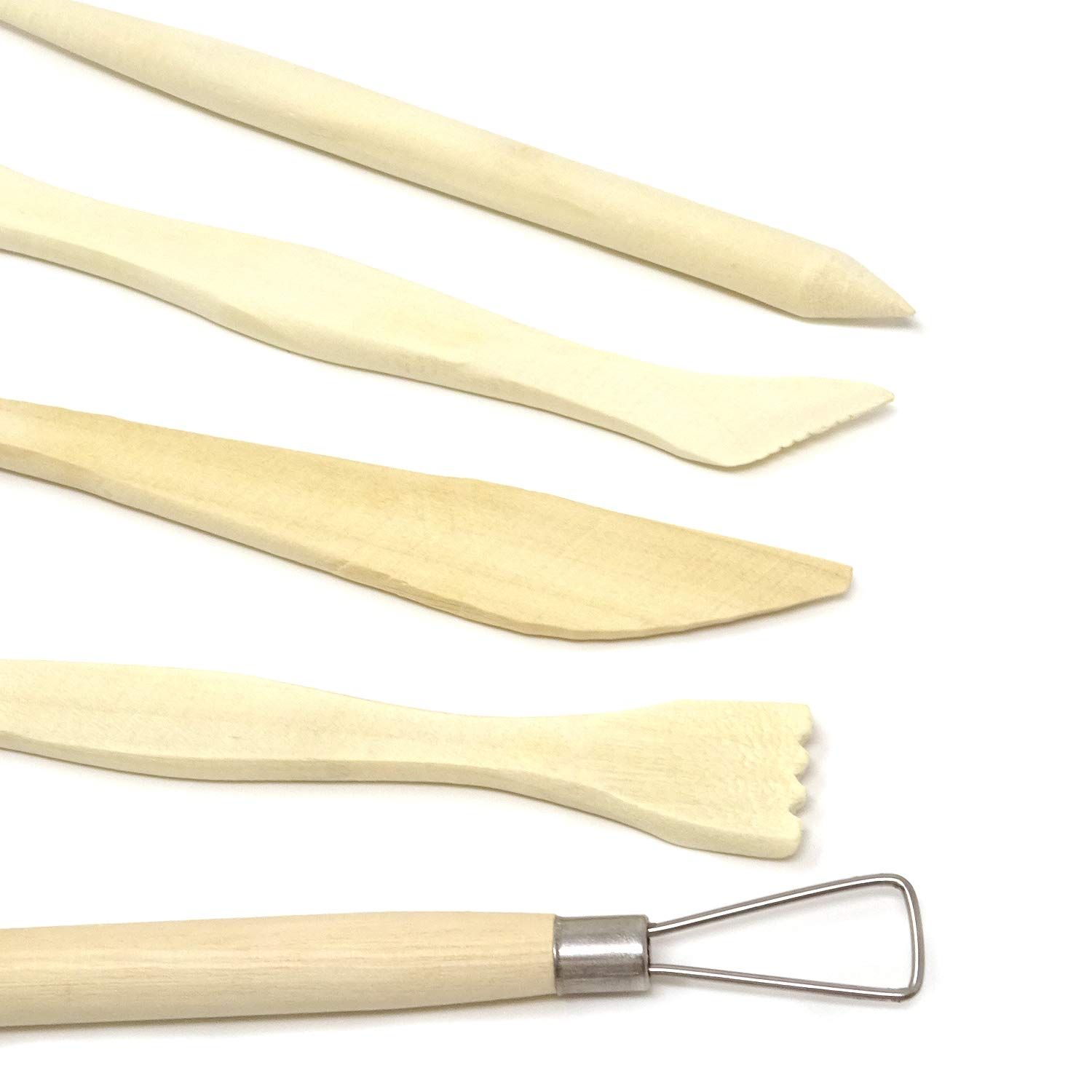 Polymer Clay Sculpting Tools Set - 5 Pcs Pottery Tool Kit - Ceramic Pottery & Clay Ribbon Wood Modeling Tools Kit (5 Pack) โ image 2