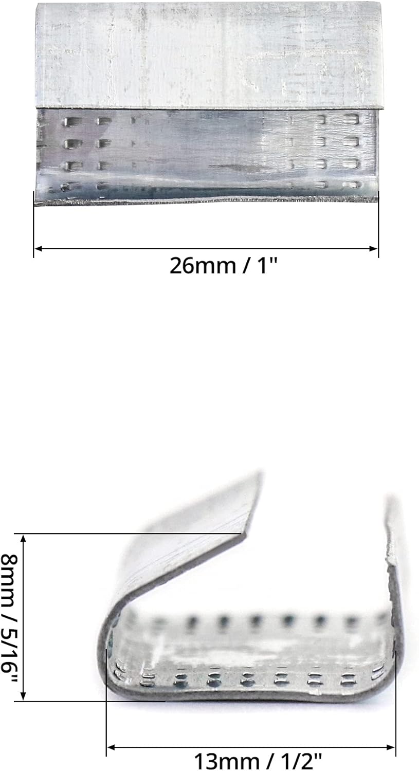 Strapping Open Seal, 200 Pcs Banding Clip Snap-On Gripper Strap Clip for 1/2" Width Strap — image 6