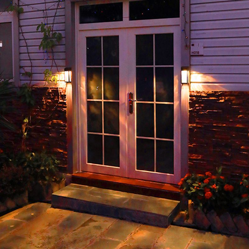 2pc Solar Fence Lights Solar Post Accent Light/Wall Light for Outdoor, Porch and Garage, Body in Aluminum and Glass Waterproof — image 3
