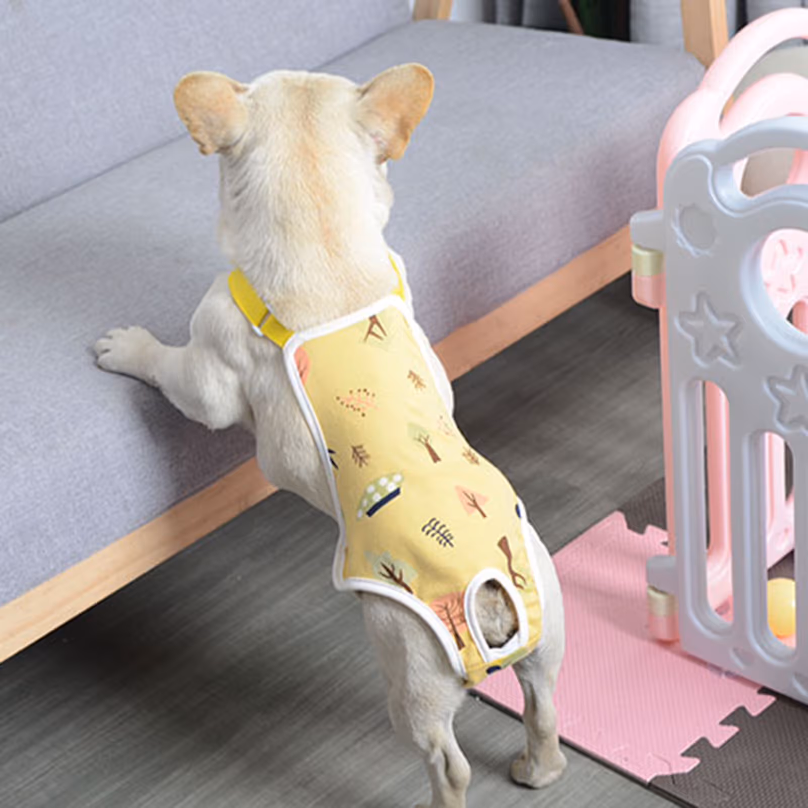 Pet Sanitary Pants Adjustable Band Menstruation Shorts Washable Dog Diaper Pet Physiological Pants for Indoor L Pink โ image 6