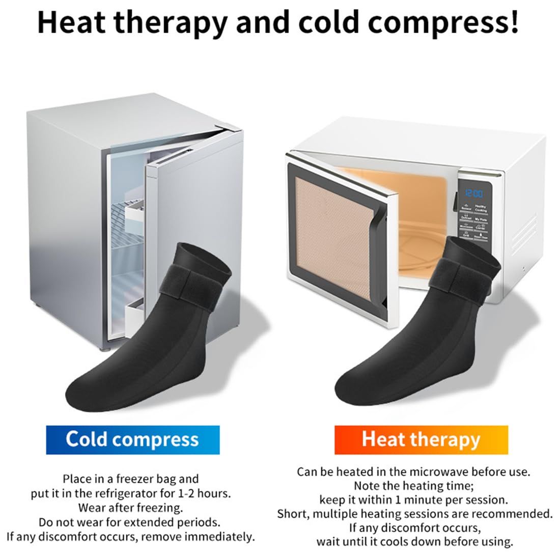 Reusable Gel Cold Therapy Sock for Hot & Cold Therapy, Ankle Foot Ice Pack Wrap for Injuries, Instant Pain Relief for Achilles Tendonitis, Plantar โ image 4