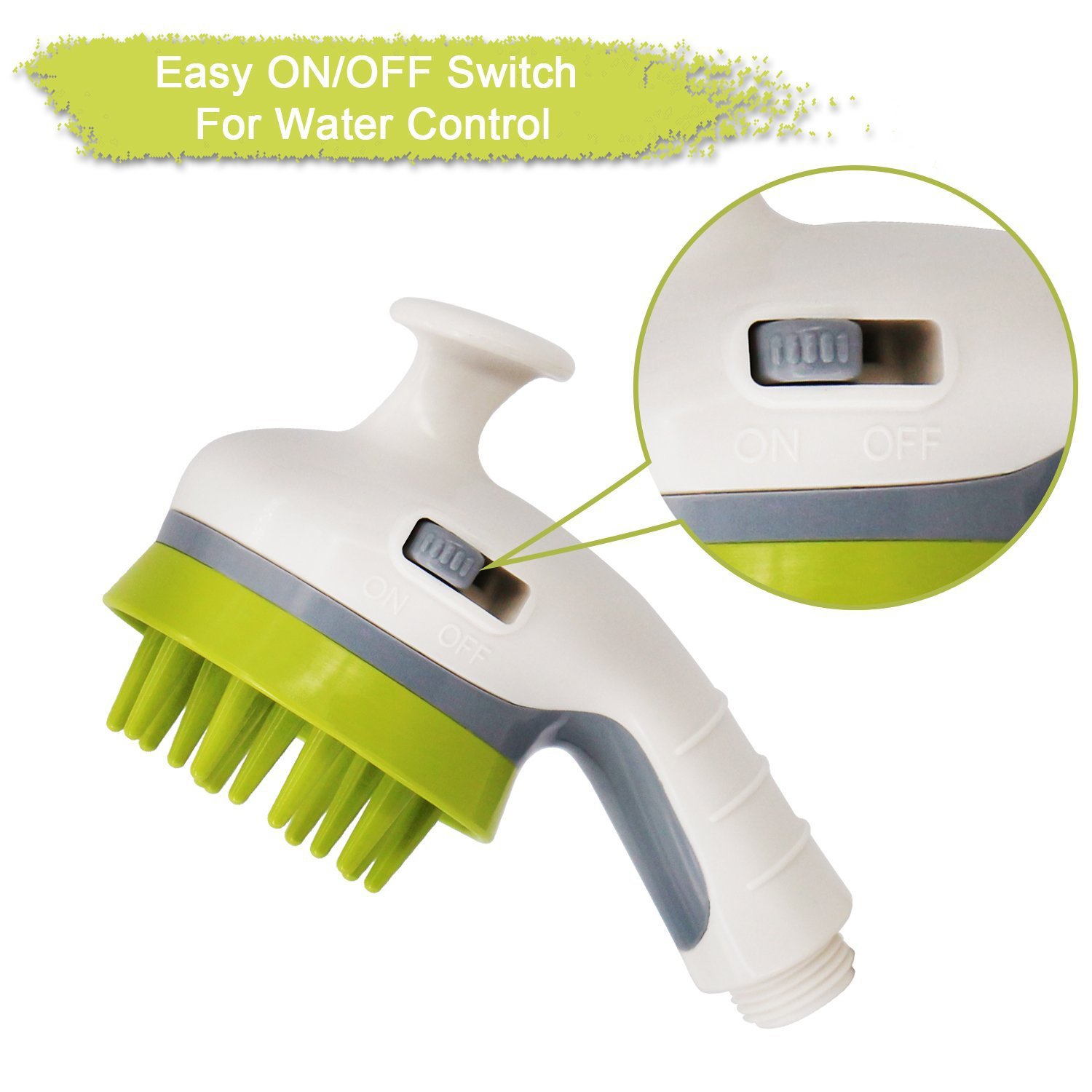 White Ultimate Pet Bathing Showerhead - Dog-Friendly Pressure-Boost Spray with Foamer