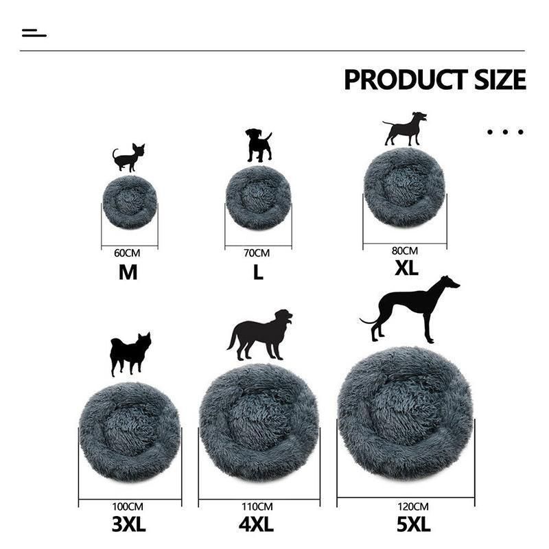 Coffee Cat Bed Pet Bed Dog Donut Nest Calming Deep Sleeping Soft Plush Kennel Washable - 100CM โ image 3