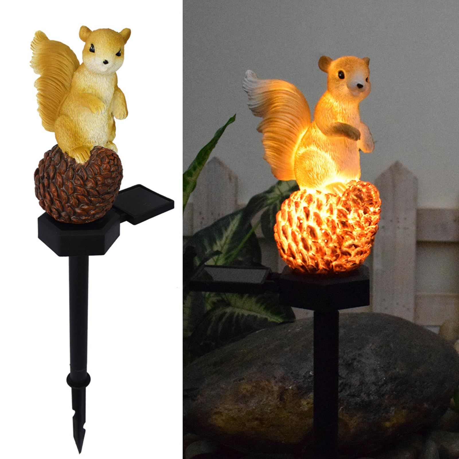 In-ground Garden Light Squirrel Shape Solar Intelligent Light Control Yard Decoration Waterproof Lawn Sidewalk Landscape Decorative 2pcs โ image 2