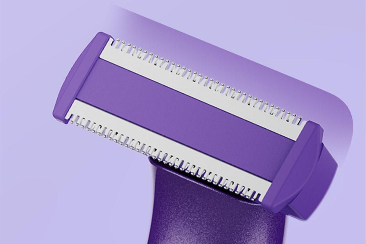 6-in-1 Women Electric Shaver Replaceable Heads for Whole Body Private Epilator Shaving Razor - Purple — image 2